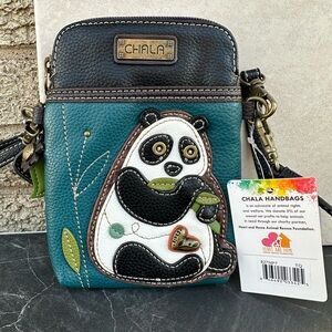 Chala Teal Panda Crossbody Bag. New